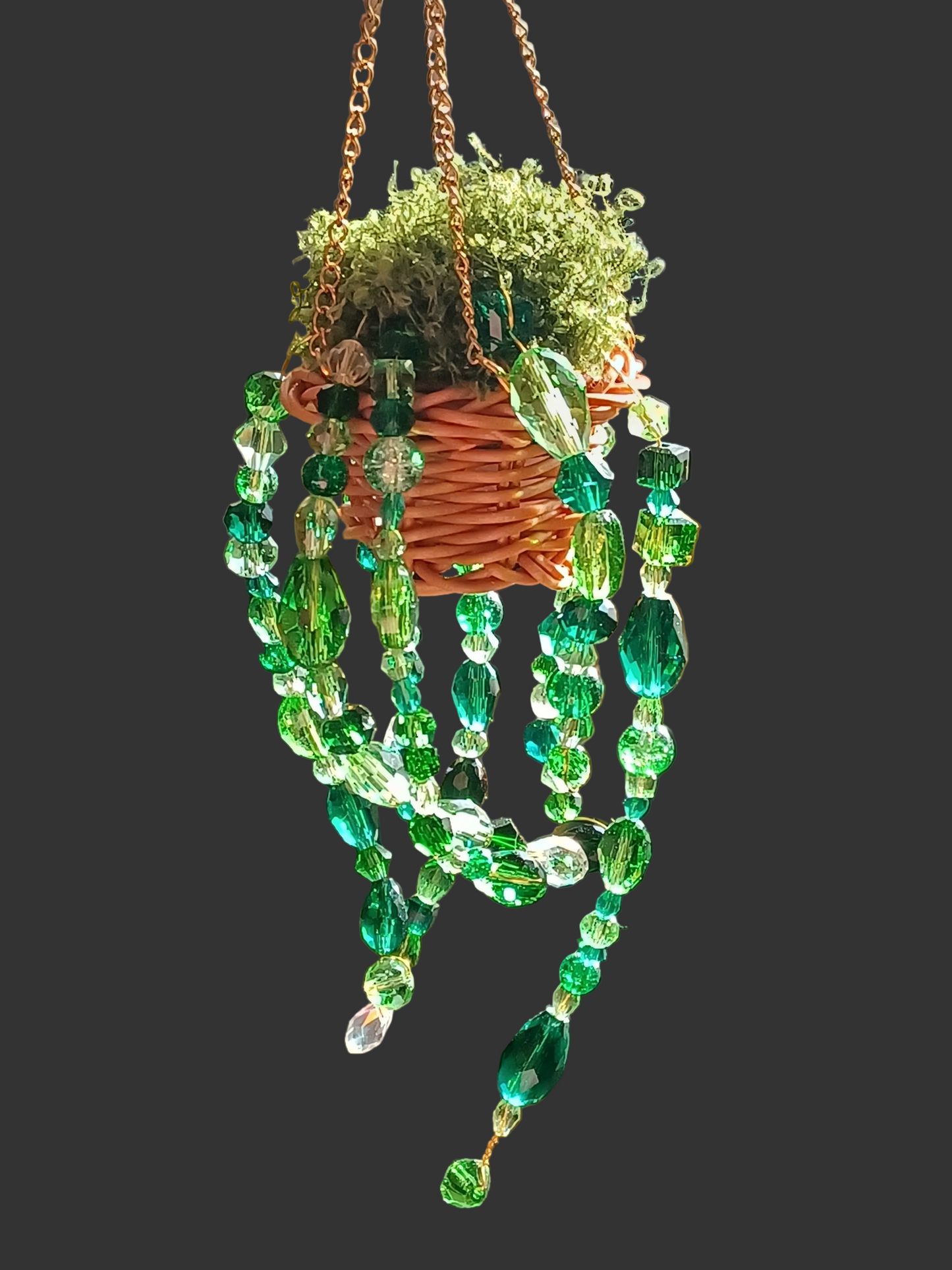 Mossy Fairyvine Basket™ | Handmade Whimsical Beaded Vine Planter