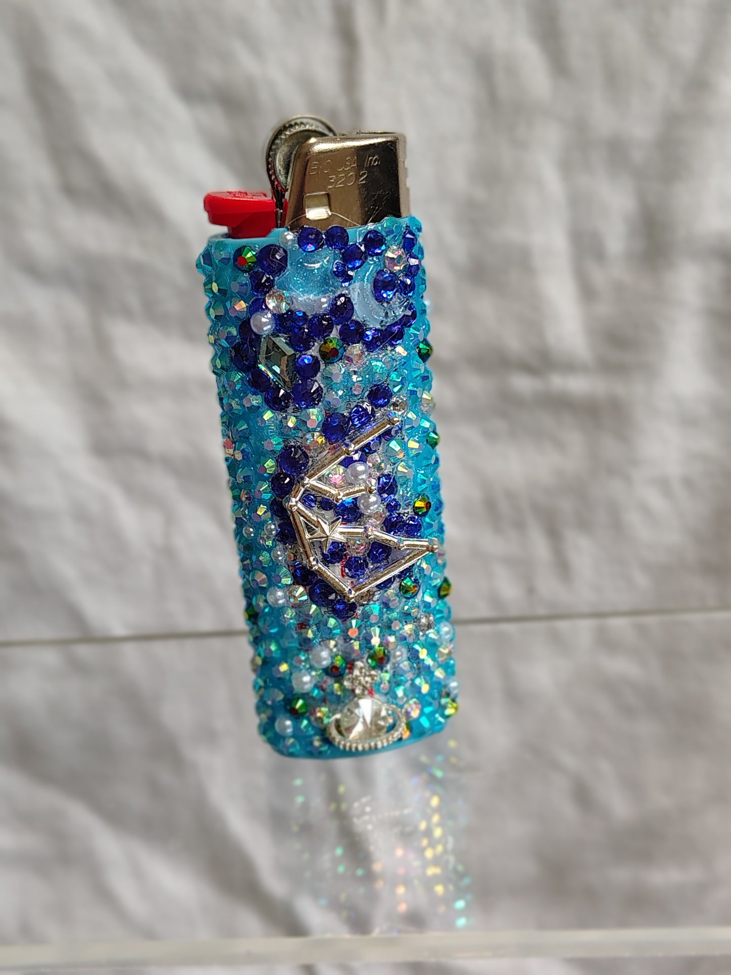 Aquarius Glam Lighter | Handmade Bedazzled Zodiac Glam Lighter