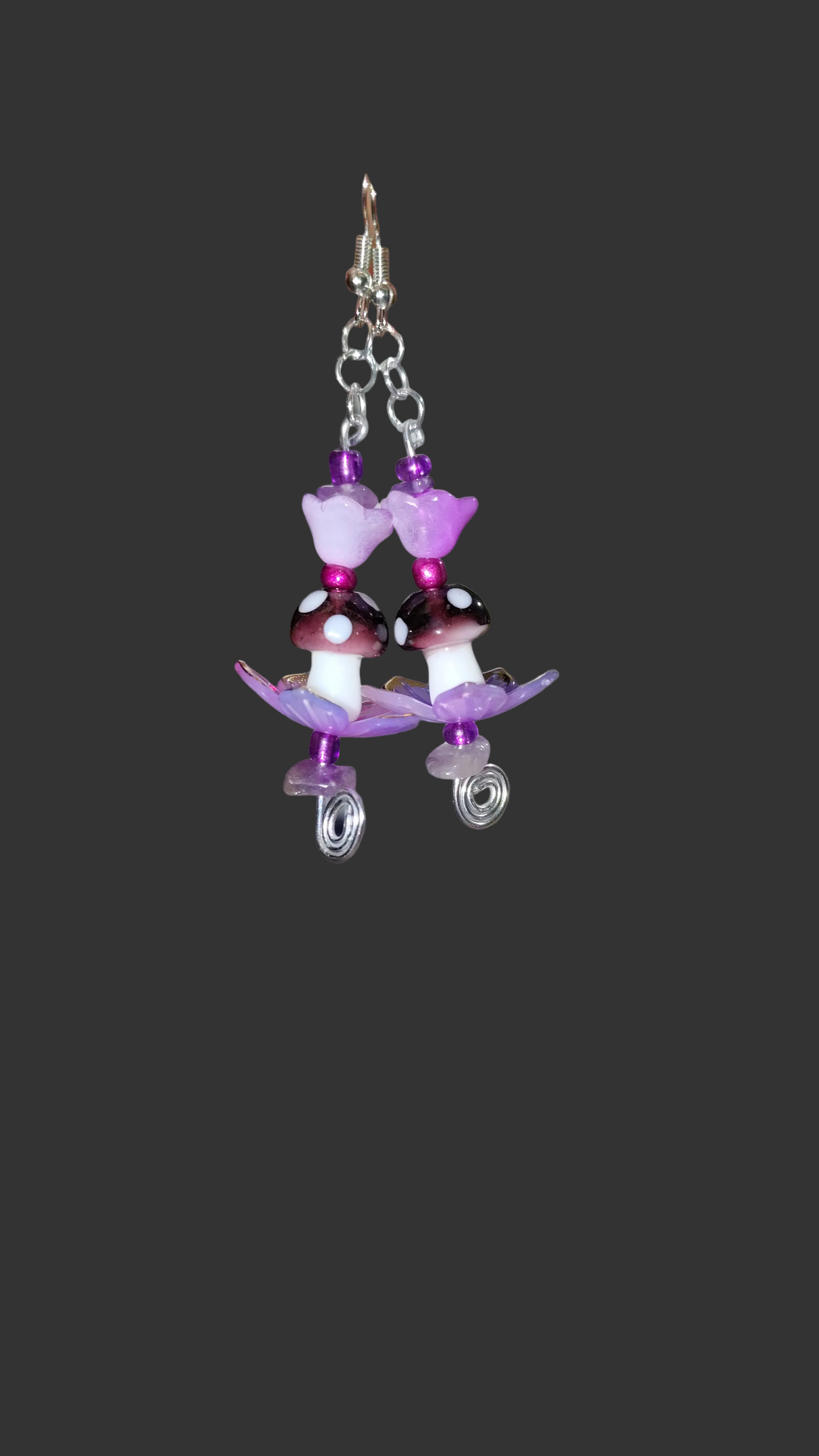 Fae's Blossom™ Earrings | Handmade Whimsical Amethyst Accessories