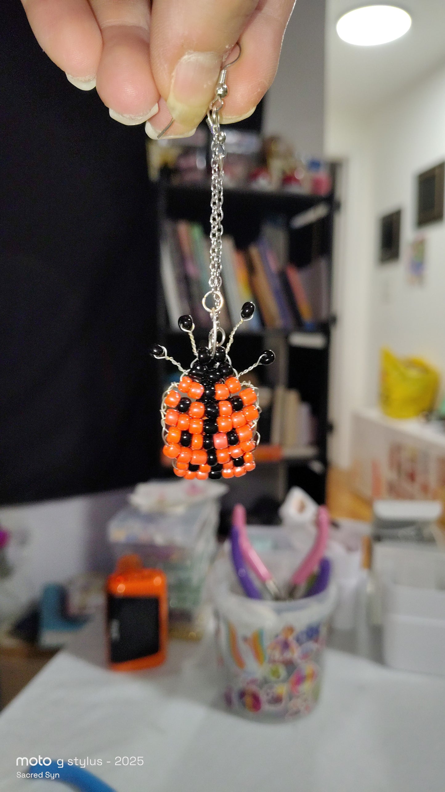 Ladybug Luck™ Dangle Earrings | Handmade Beaded Ladybug Dangle Earrings