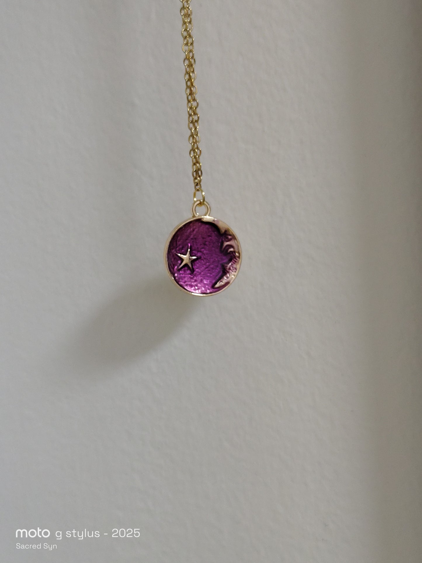Violet Stardust Moon™ Necklace | Handmade Dreamy Celestial Jewelry for Children and Adults