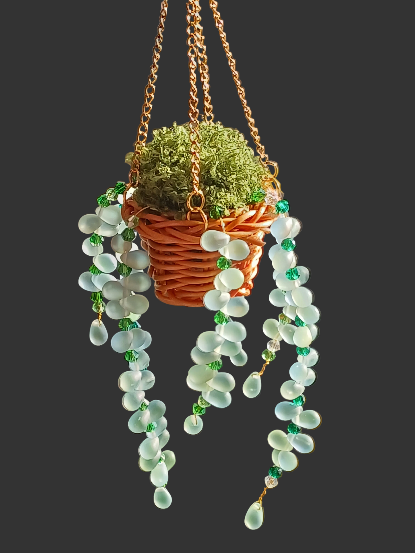 Moonvine Whisper Basket™ | Handmade Czech Glass Beaded Planter