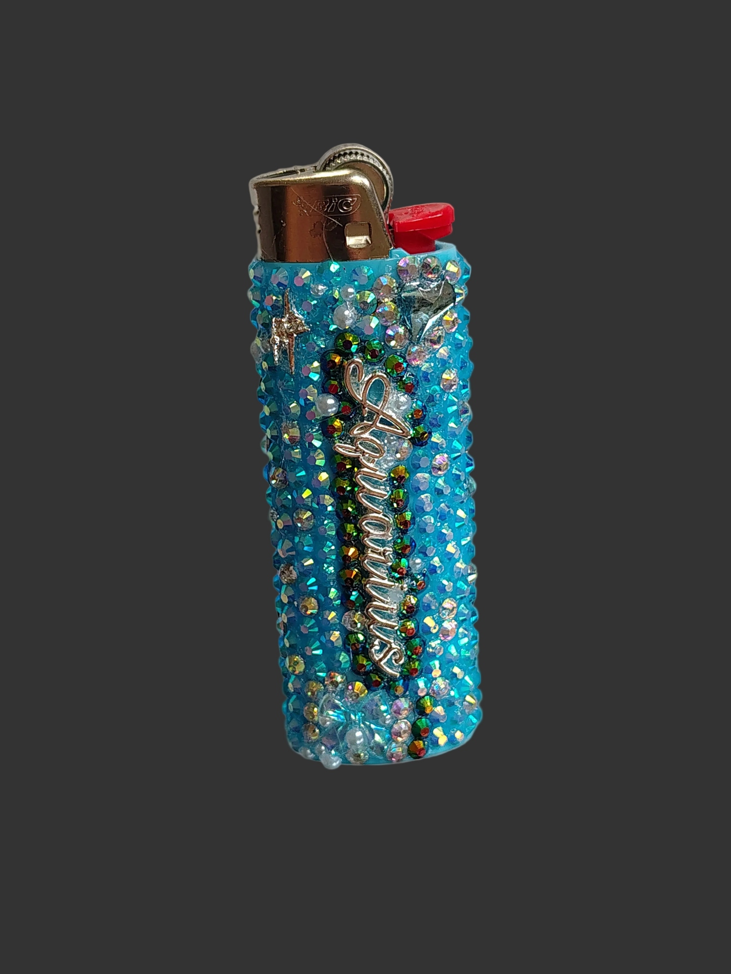 Aquarius Glam Lighter | Handmade Bedazzled Zodiac Glam Lighter
