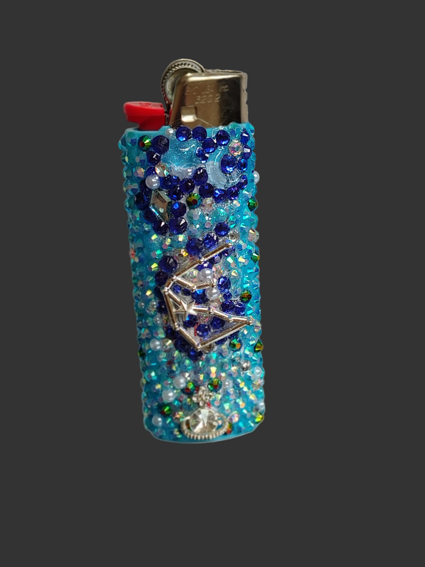 Aquarius Glam Lighter | Handmade Bedazzled Zodiac Glam Lighter