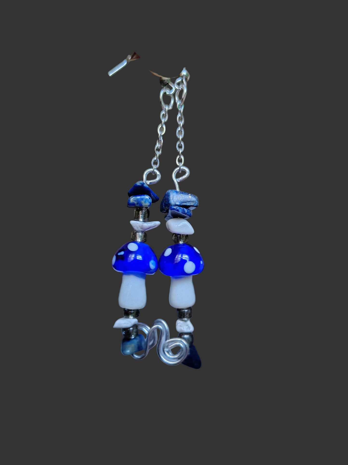 Sapphire Shrooms™ Dangle Earrings | Lapis Lazuli Healing Jewelry
