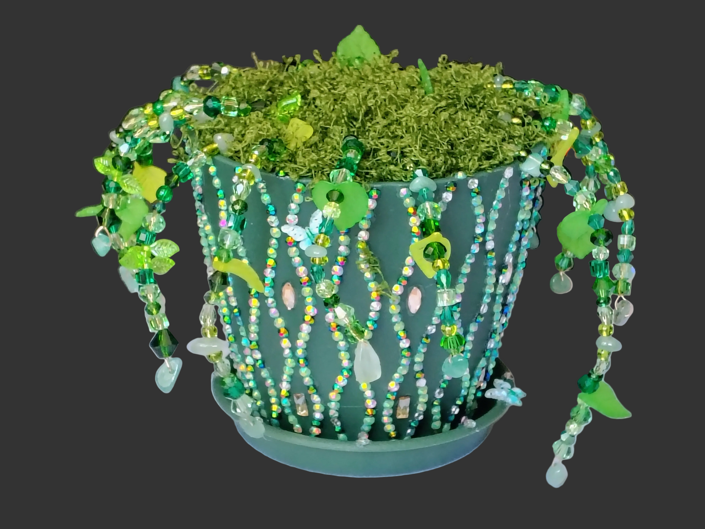 Fairy Prosperity Garden™ | Handmade Green Aventurine Crystal Planter Spiritual Home Decor