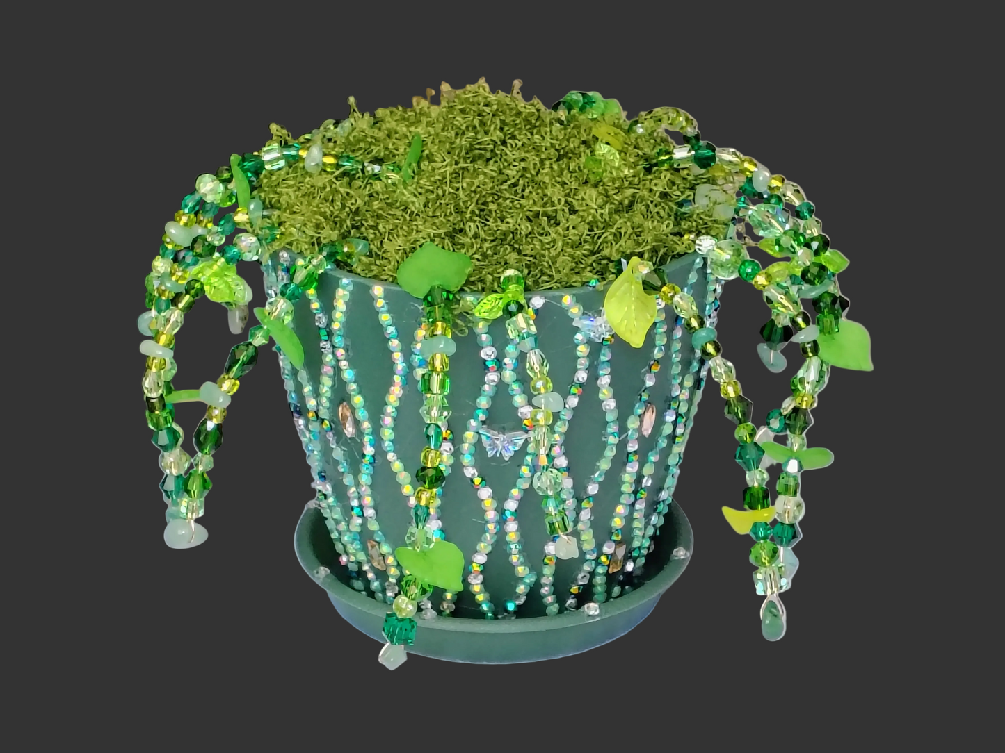 Fairy Prosperity Garden™ | Handmade Green Aventurine Crystal Planter Spiritual Home Decor
