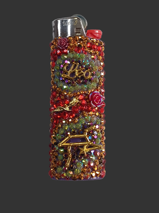Leo Glam Lighter | Handcrafted Bedazzled Zodiac Glam Lighter