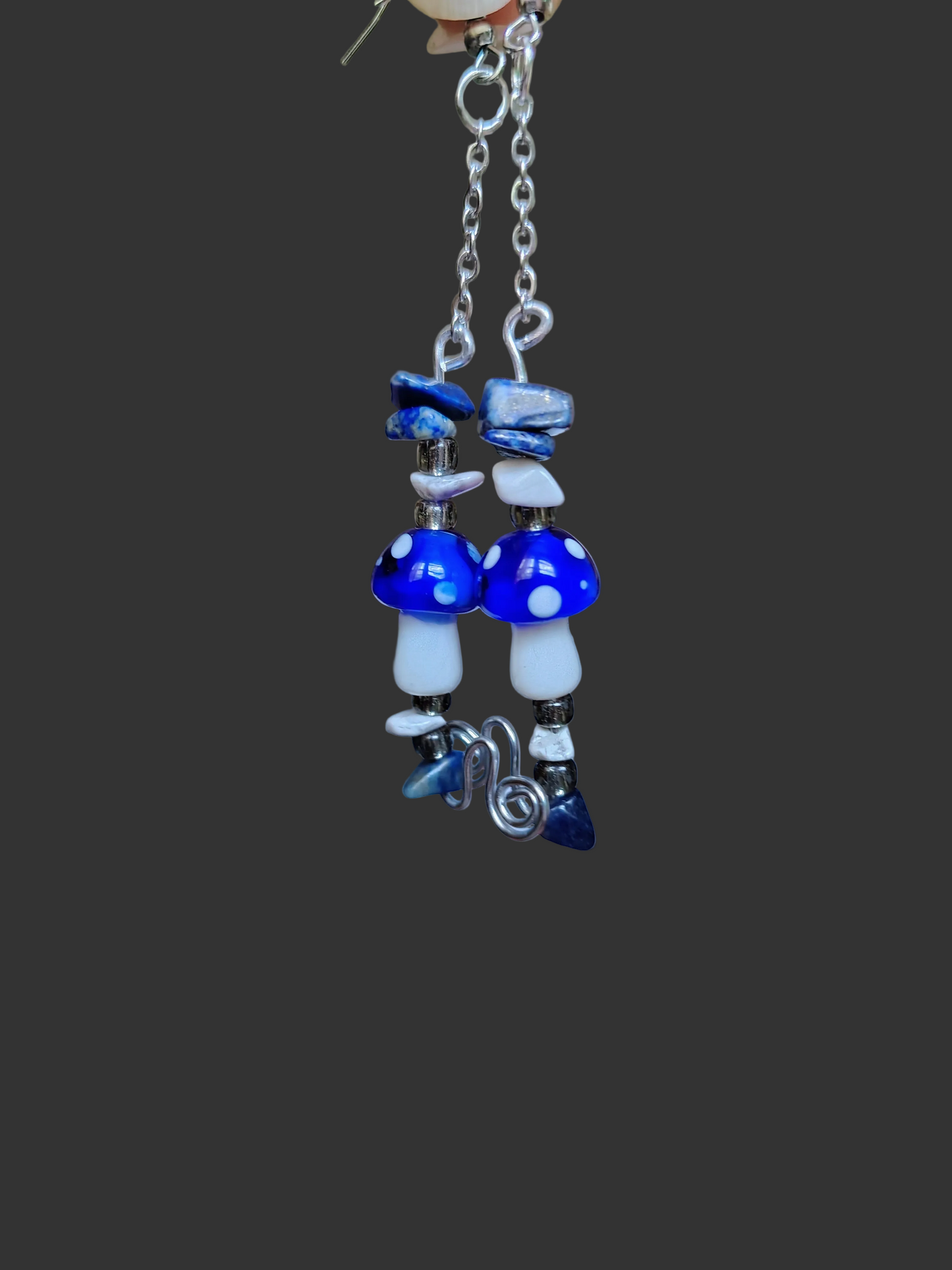 Sapphire Shrooms™ Dangle Earrings | Lapis Lazuli Healing Jewelry