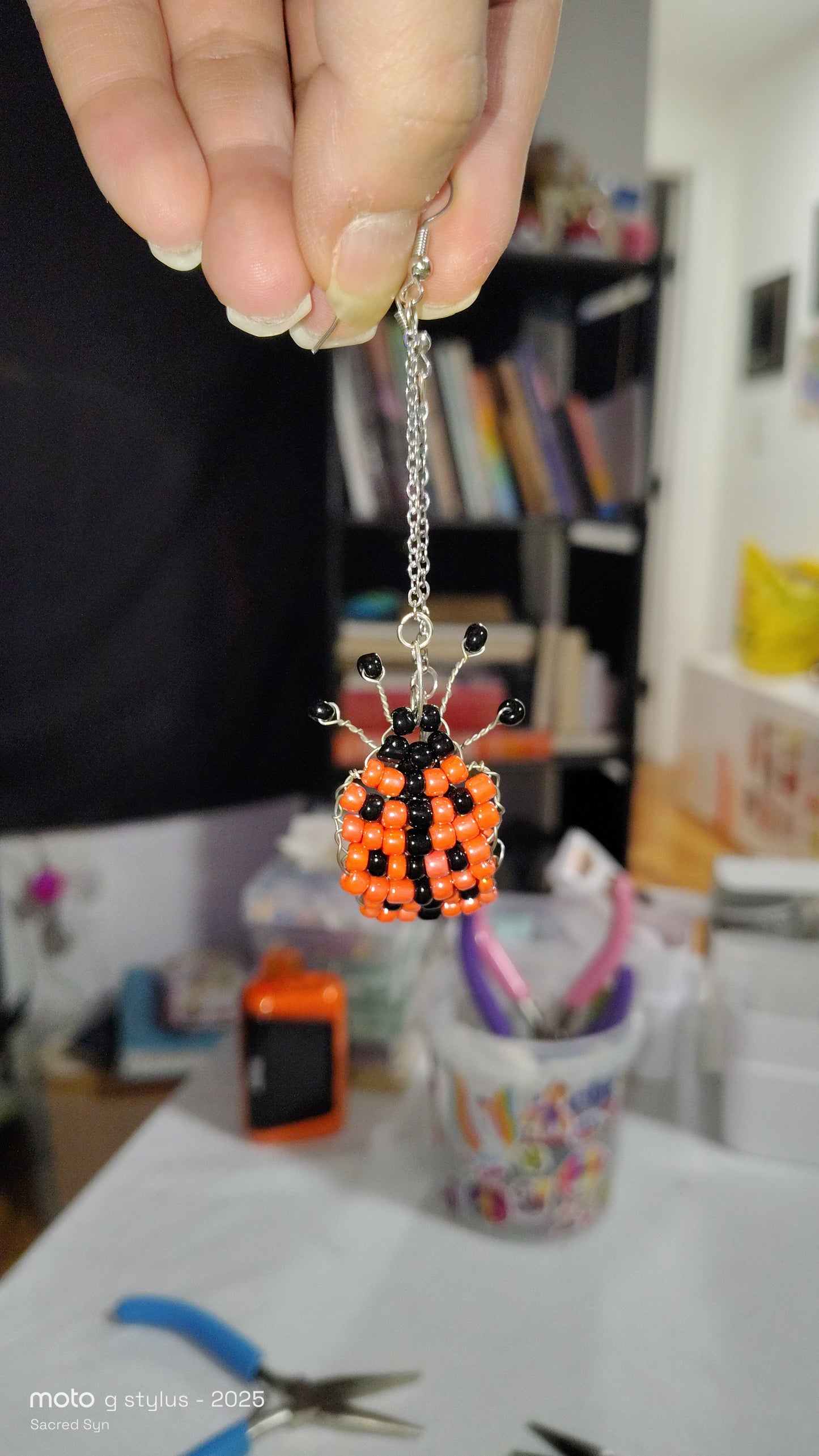 Ladybug Luck™ Dangle Earrings | Handmade Beaded Ladybug Dangle Earrings