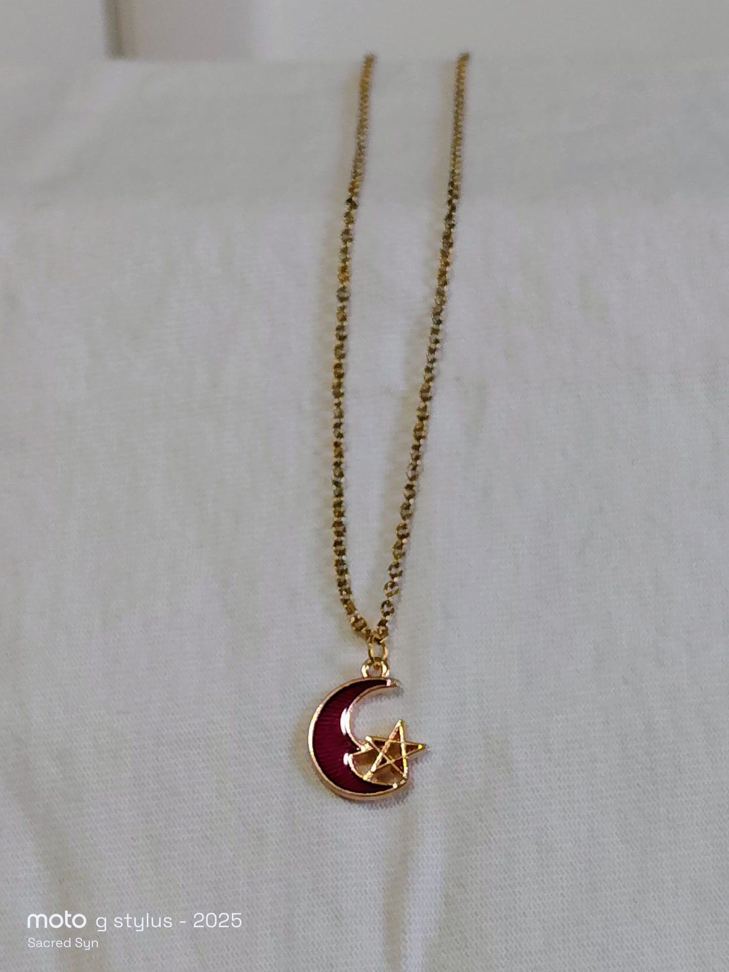 Crimson MoonSpell™ Choker | Handmade Celestial Moon Star Choker Necklace for Children and Adults