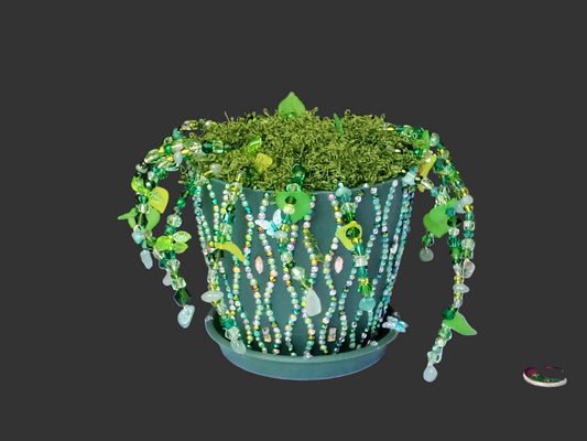 Fairy Prosperity Garden™ | Handmade Green Aventurine Crystal Planter Spiritual Home Decor
