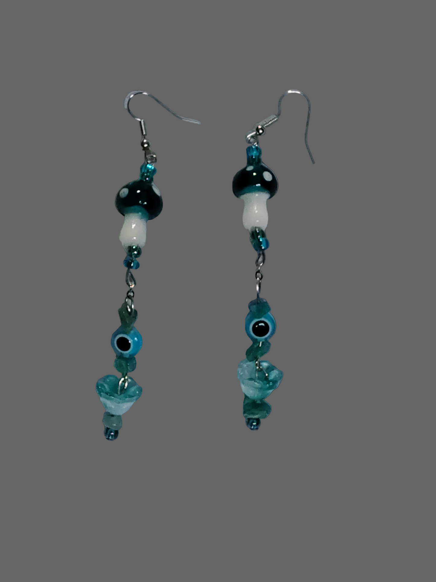 Bluebell Guardian™ Earrings | Handmade Whimsical Mushroom Dangle Earrings
