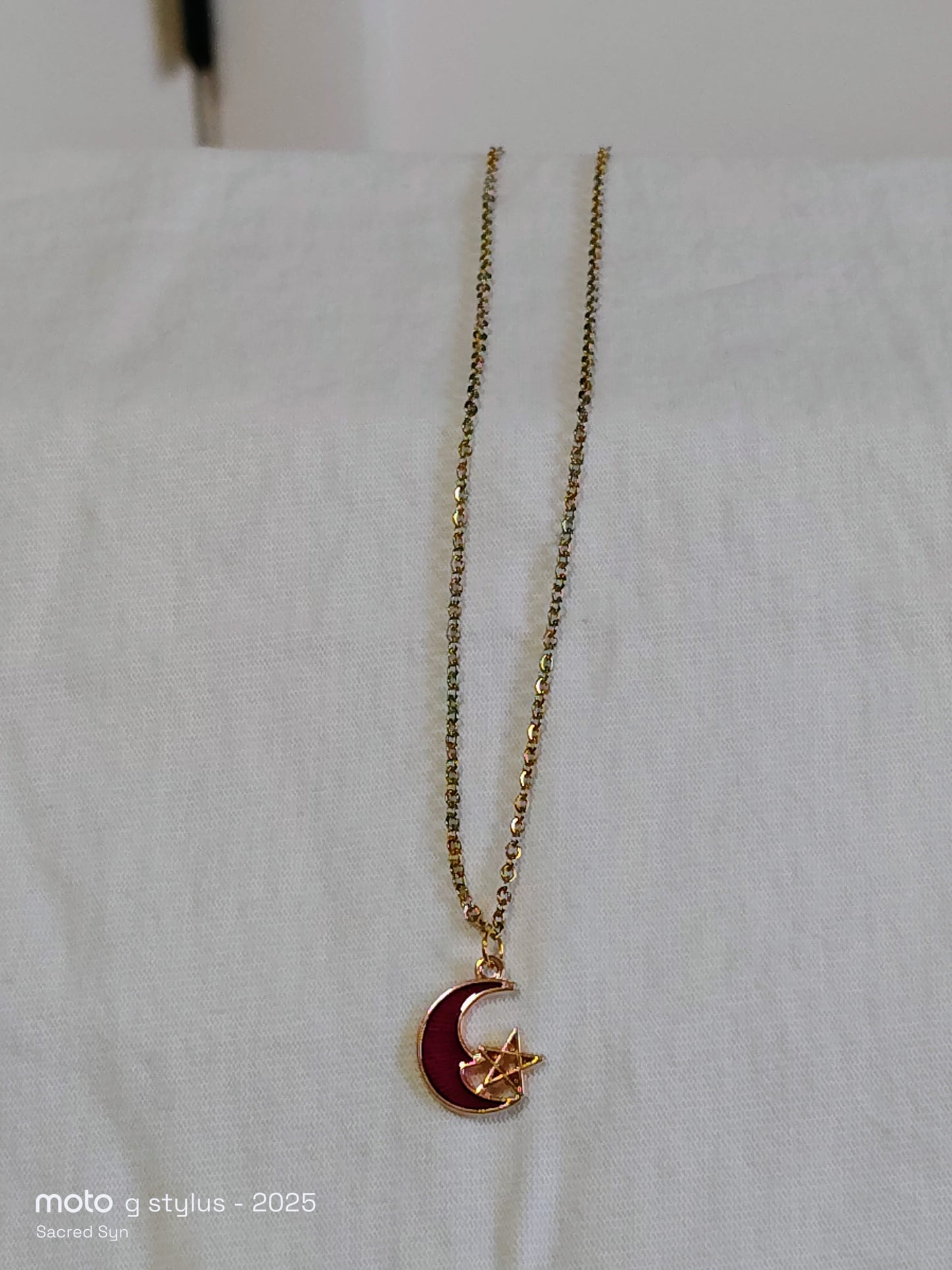 Crimson MoonSpell™ Choker | Handmade Celestial Moon Star Choker Necklace for Children and Adults