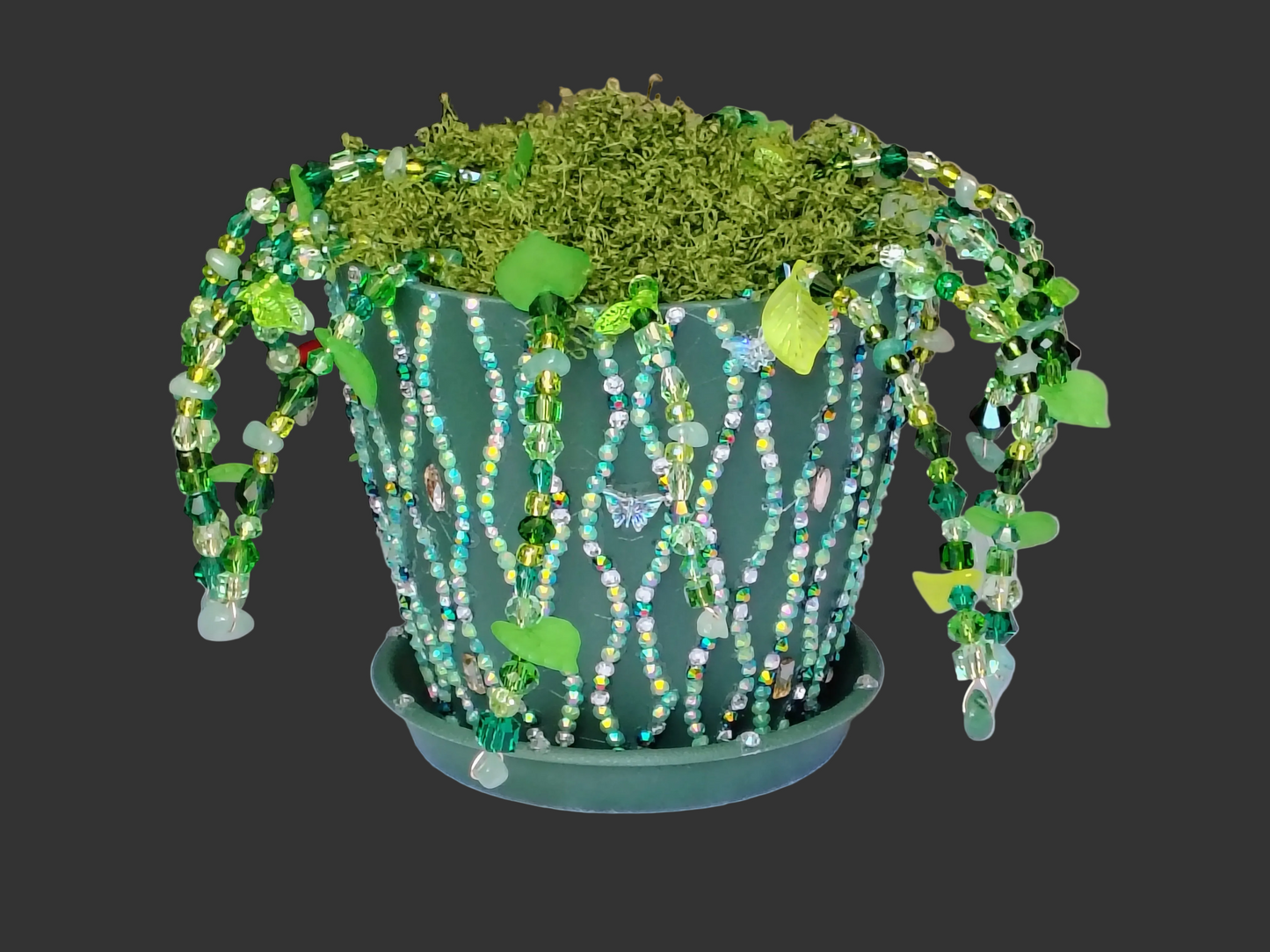 Fairy Prosperity Garden™ | Handmade Green Aventurine Crystal Planter Spiritual Home Decor