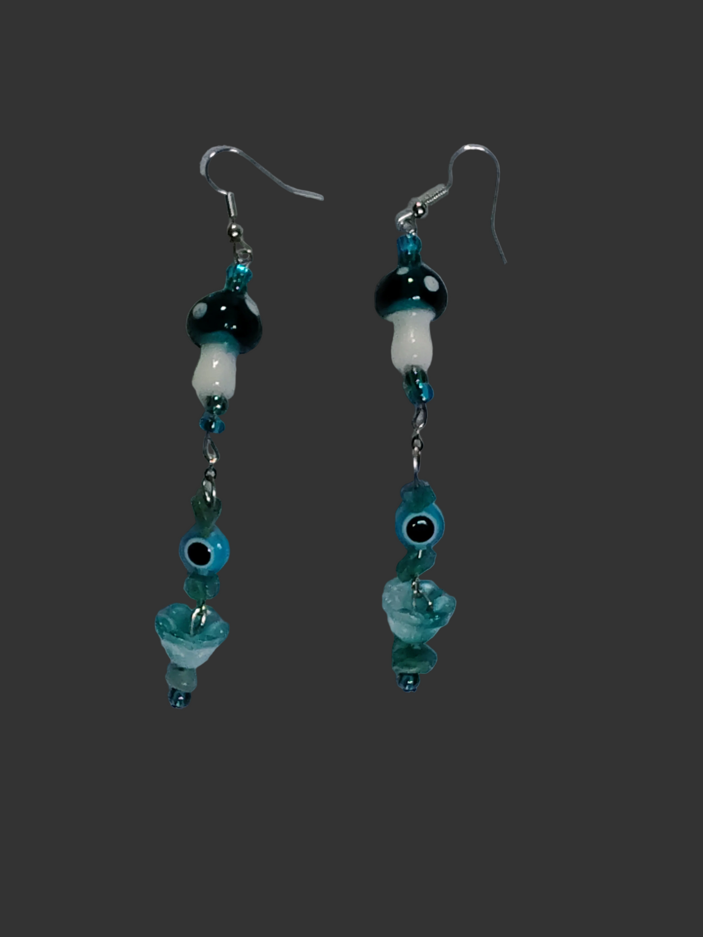 Bluebell Guardian™ Earrings | Handmade Whimsical Mushroom Dangle Earrings