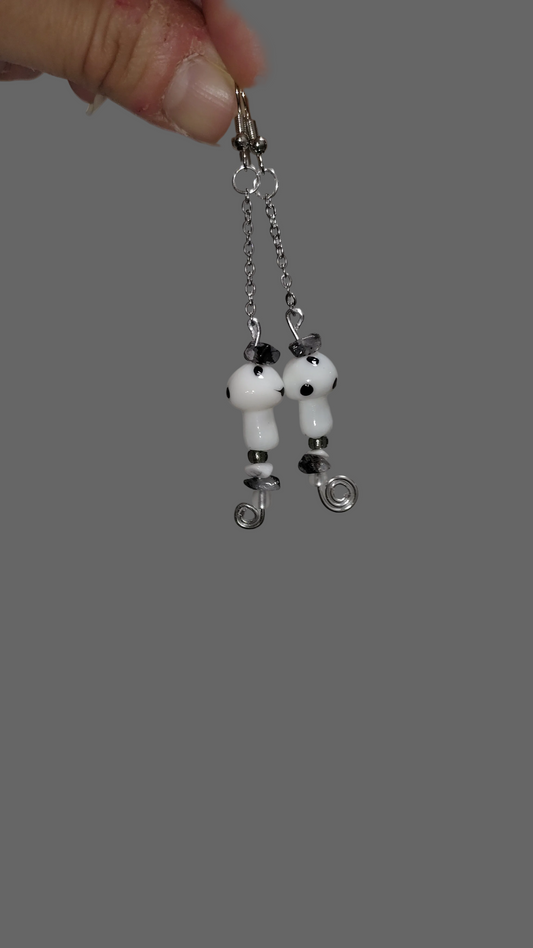 MoonCap Manifestation ™ Dangle Earrings | Handmade Healing Crystal Cottagecore Earrings