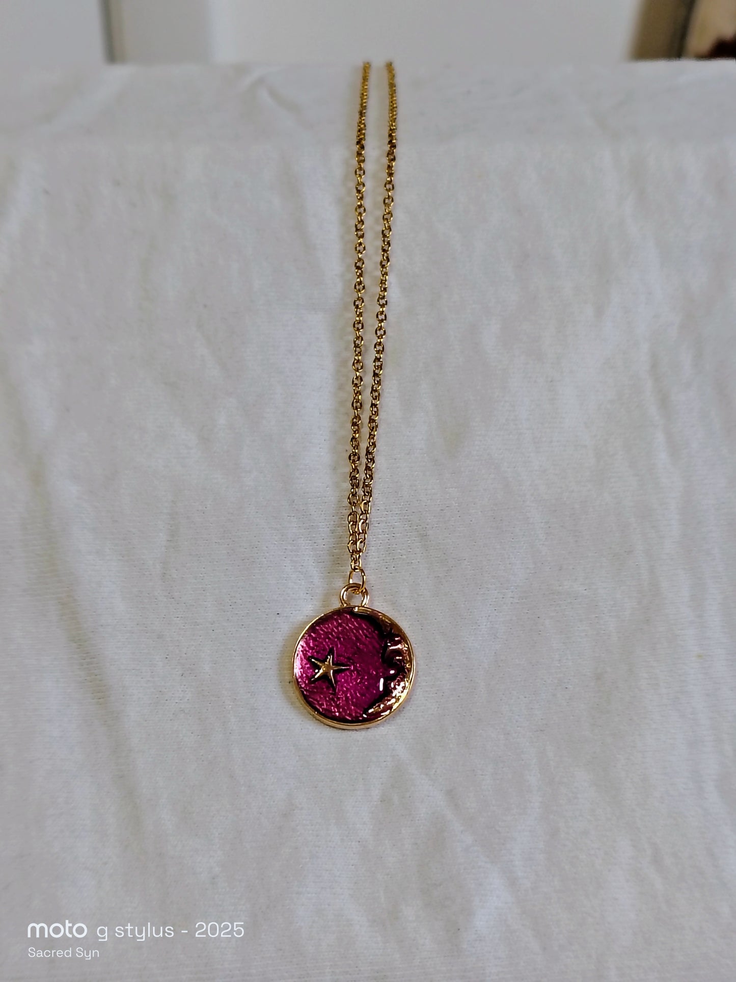 Violet Stardust Moon™ Necklace | Handmade Dreamy Celestial Jewelry for Children and Adults